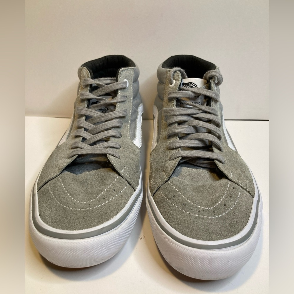 Vans Sk8-Hi Mens Size 12 Canvas Skate Shoes Sneakers Frost Grey White